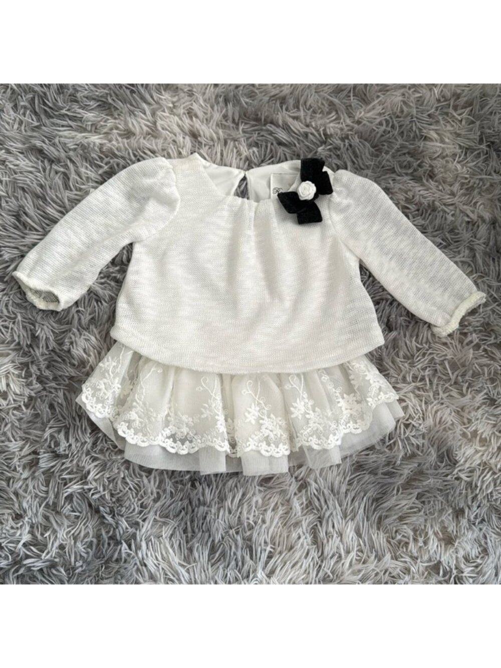 Lace ruffle dressy sweater